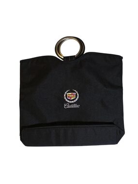 Soren Cadillac Black Tote Bag with Stainless Ring Handles